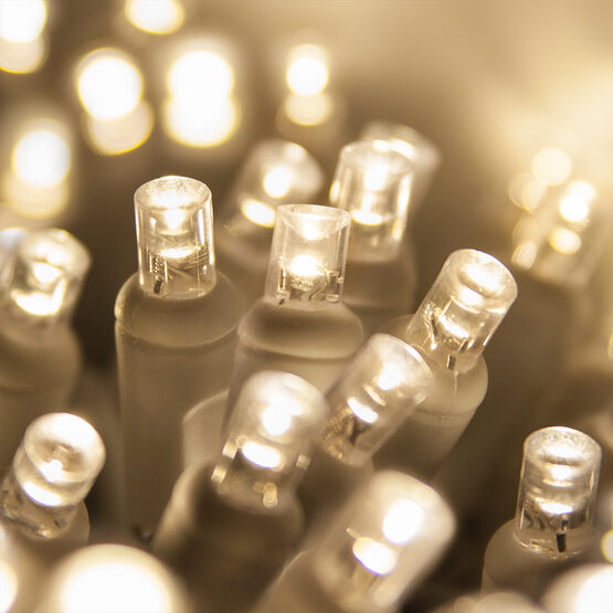 13' LED Craft Lights, Warm White, White Wire