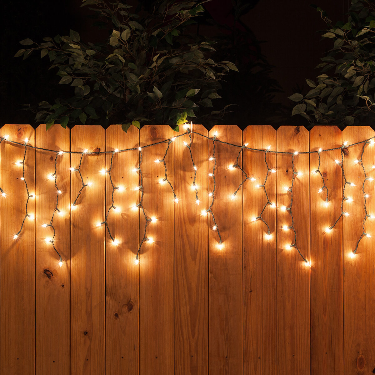 icicle lights fence