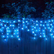 100 Icicle Lights, Blue, White Wire