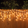 150 Icicle Lights, Clear, White Wire