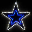 22" LED Double 5 Point Star, Blue and Cool White Lights 