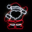 28" LED Waving Santa, Red and White Lights 