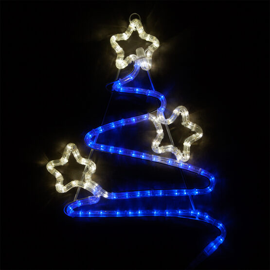 20" LED Swirl Christmas Tree, Blue and White Lights 