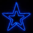 22" LED Double 5 Point Star, Blue 