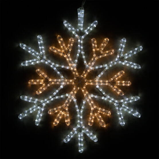 28" LED 36 Point Star Center Snowflake, Cool White and Warm White Lights 