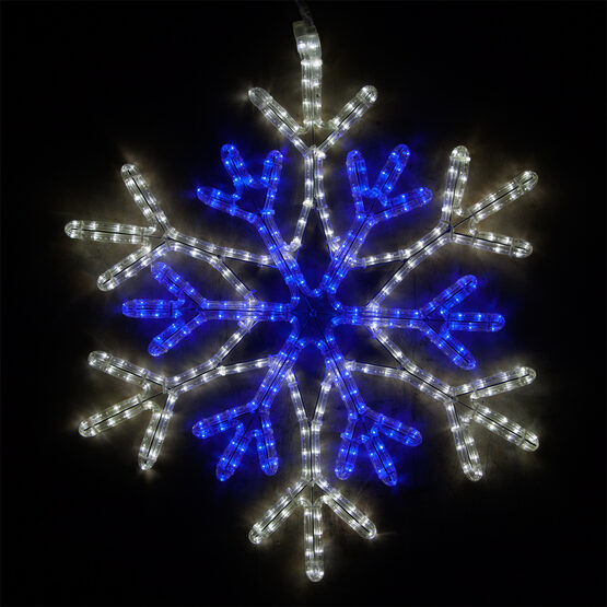 28" LED 36 Point Star Center Snowflake, Blue and Cool White Lights 