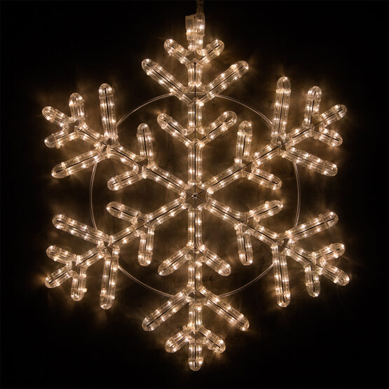 24" LED 42 Point Snowflake, Warm White Lights 