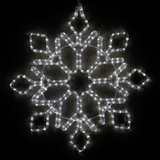 24" LED Diamond Tipped Snowflake, Cool White Lights 