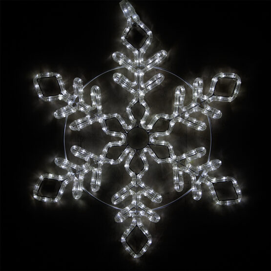 24" LED Diamond Branch Snowflake, Cool White Lights 
