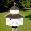 White Copper Rusty Rooster Bird House