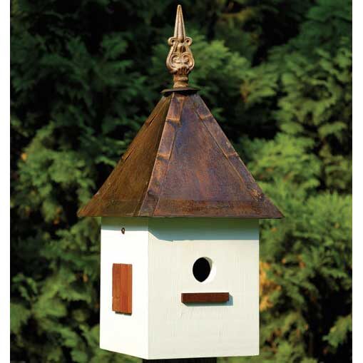 White Copper Songbird Suite Bird House