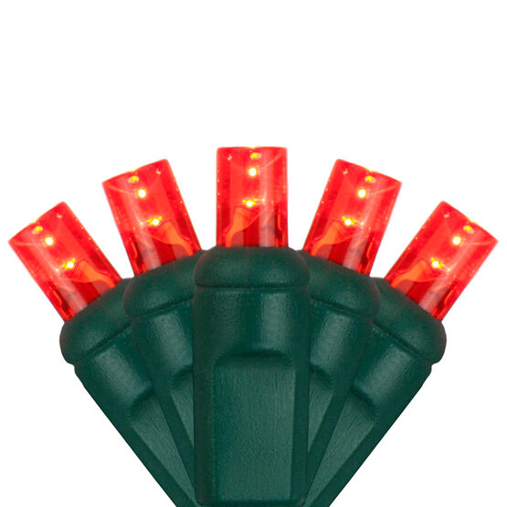 Wide Angle LED Mini Lights, Red, Green Wire