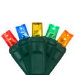 24' Wide Angle LED Mini Lights, Multicolor, Green Wire
