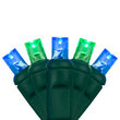 Wide Angle LED Mini Lights, Blue, Green, Green Wire