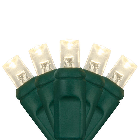 8' LED Craft Lights, Warm White, Green Wire