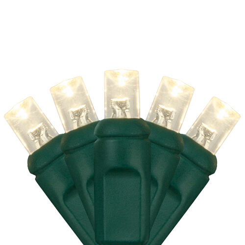 8' LED Craft Lights, Warm White, Green Wire