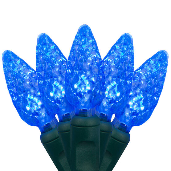 24' Strawberry LED String Lights, Blue, Green Wire
