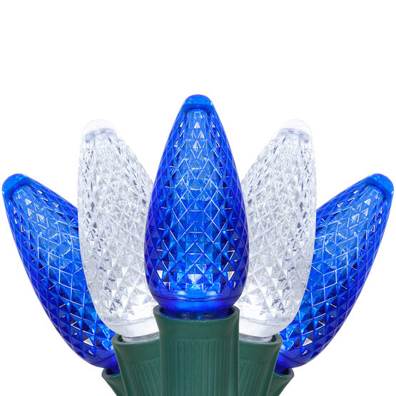 C9 Commercial LED String Lights, Blue/Cool White - Yard Envy
