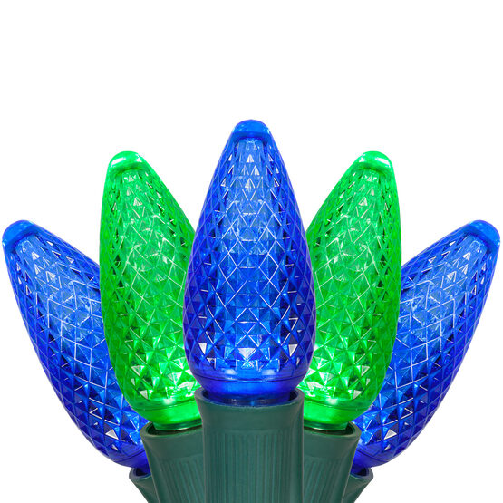 C9 Commercial LED String Lights, Green/Blue - Yard Envy