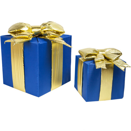 blue outdoor christmas gift box yard envy entryway christmas decorations