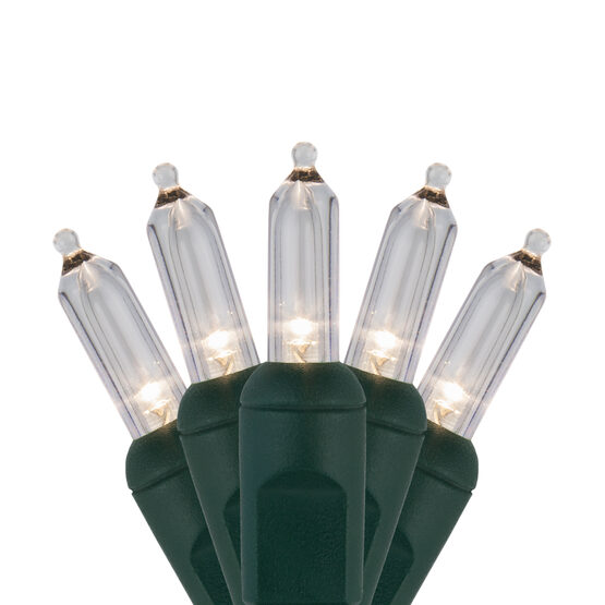 37' T5 Mini LED Craft Lights, Warm White, Light Green Wire