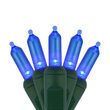 T5 Mini Christmas String Lights, Blue, Green Wire
