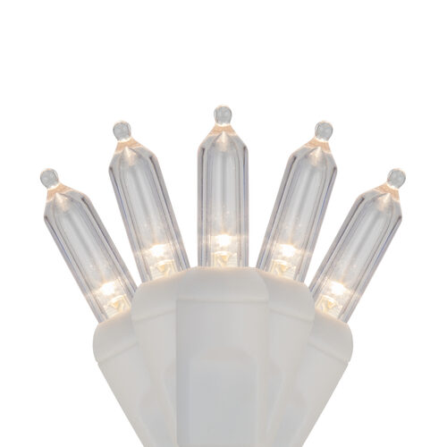 17' T5 Mini Christmas String Lights, Warm White, White Wire