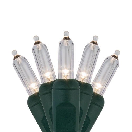 26' T5 Mini Christmas String Lights, Warm White Twinkle, Green Wire