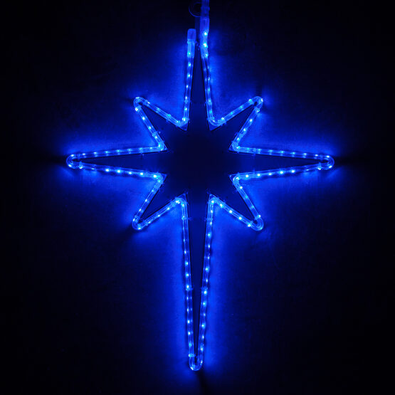 20" LED LED Bethlehem Star with Blue Acrylic Center, Blue Lights 