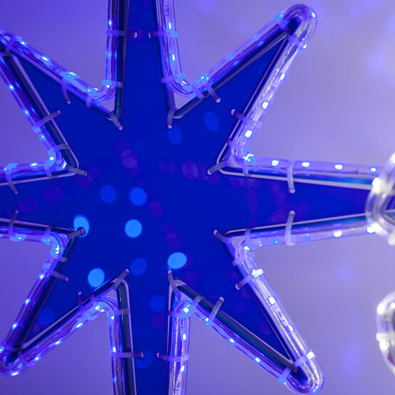 20" LED LED Bethlehem Star with Blue Acrylic Center, Blue Lights 