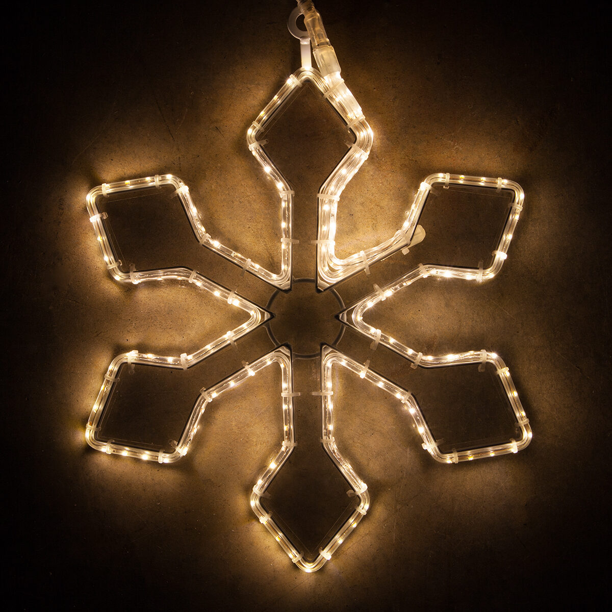 16 LED 18 Point Snowflake with Clear Acrylic Center, Cool White Light