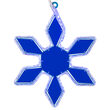 16" LED 6 Point Snowflake with Blue Acrylic Center, Blue Lights 