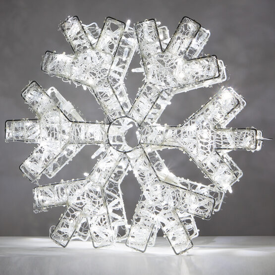 24" LED LED Dimensional Snowflake, Cool White Lights 