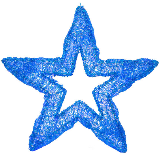 24" LED LED Five Point Dimensional Star, Blue Lights 
