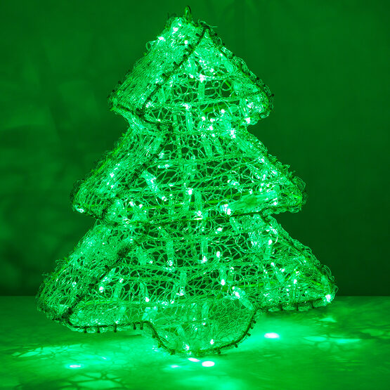 20" LED LED Dimensional Christmas Tree, Green Lights 