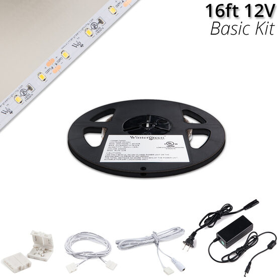 Basic 12V LED Tape Light Kit, Pure White