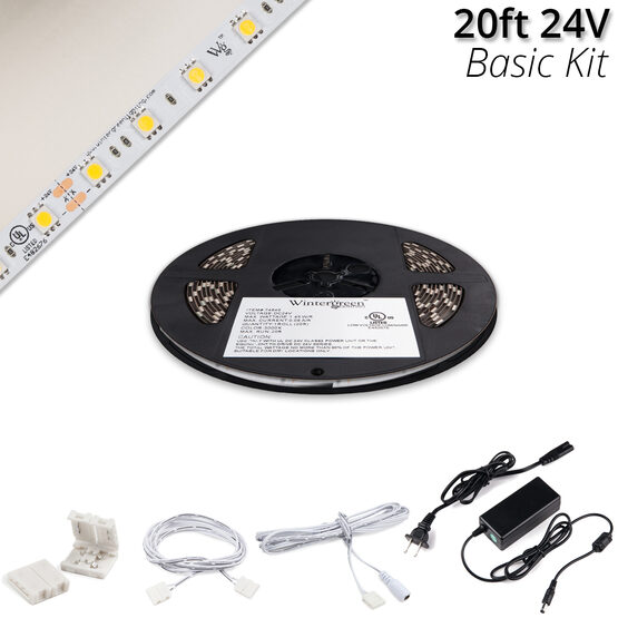 Basic 24V High Output LED Tape Light Kit, Pure White