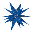 24" Blue Aurora Superstar TM Moravian Star Lantern, Fold-Flat, LED Lights 