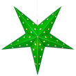 18" Green Aurora Superstar TM 5 Point Star Lantern, Fold-Flat, LED Lights, Outdoor Rated