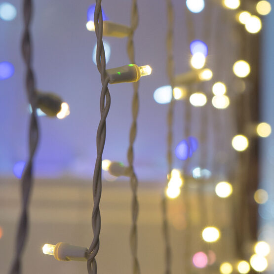 7' LED Craft Lights, Warm White Twinkle, White Wire