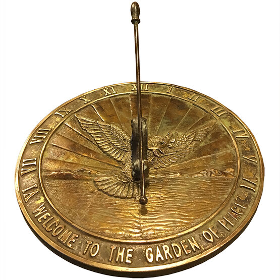 Dove of Peace Brass Garden Sundial