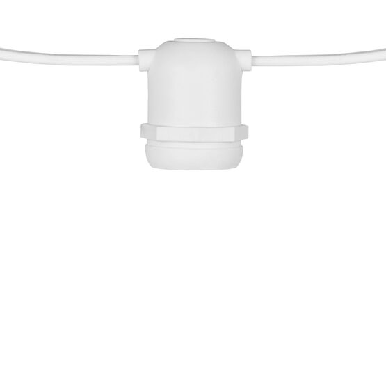 Commercial Patio Light String, E26 Medium Sockets, White Wire