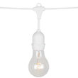 Commercial Patio Light String, Suspended E26 Medium Sockets, White Wire