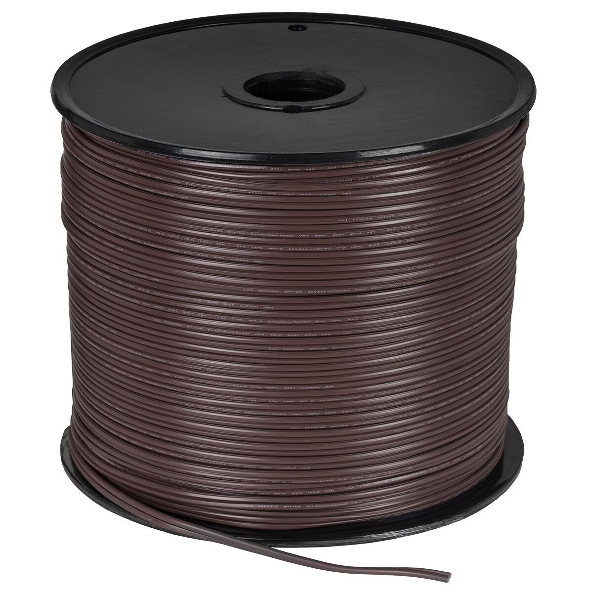 【BROWN】3B WORK Cordlane 3-Conductor 14-Gauge Dark Brown Cotton Cloth-Covered Pulley Cord