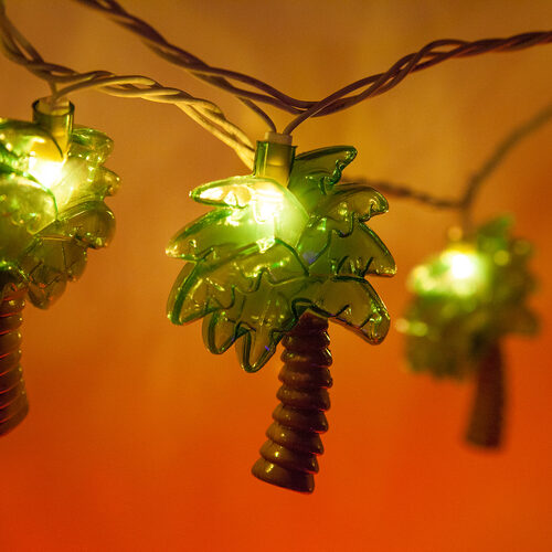 Palm Tree String Lights, 10 Clear Lights Yard Envy