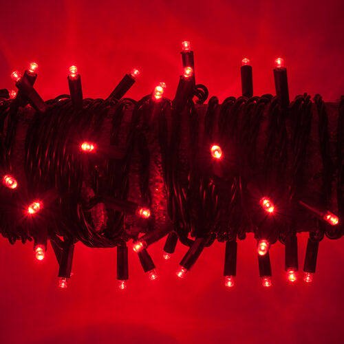 Red Outdoor LED String Lights, 50 ct, 4" Spacing 5MM