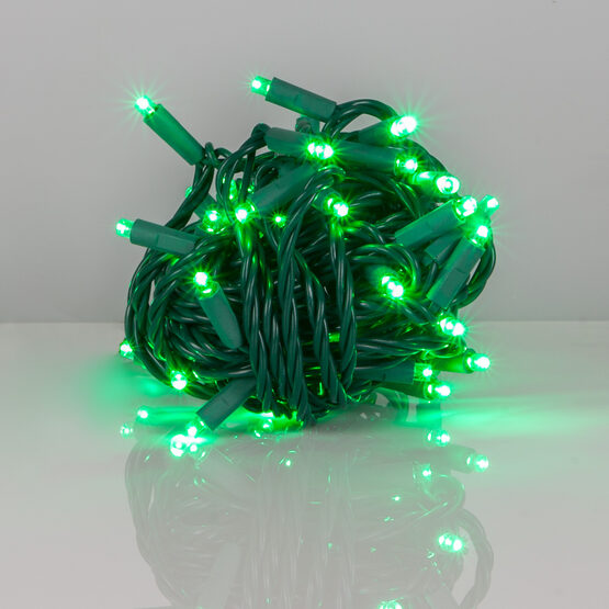 Green Outdoor LED String Lights, 50 ct, 4" Spacing, 5MM