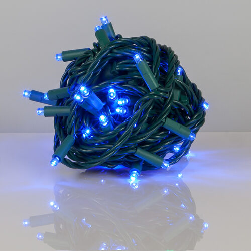 Blue Outdoor LED String Lights, 50 ct, 4" Spacing, 5MM