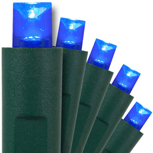 Blue Outdoor LED String Lights, 50 ct, 4" Spacing, 5MM