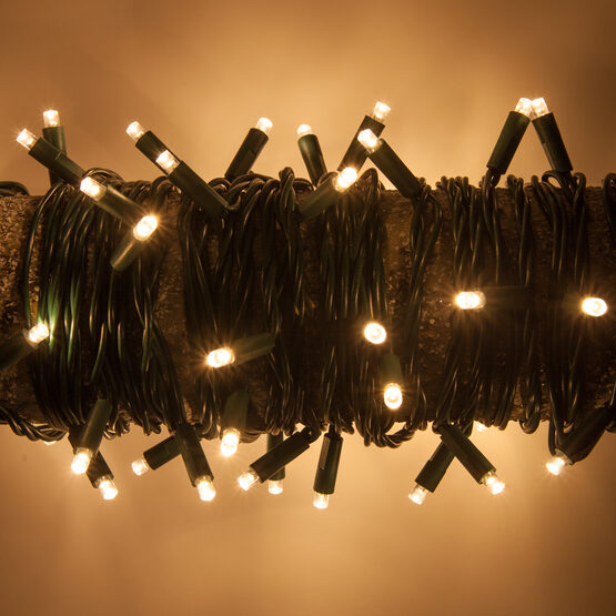 Warm White Outdoor LED String Lights, 50 ct, 4" Spacing 5MM